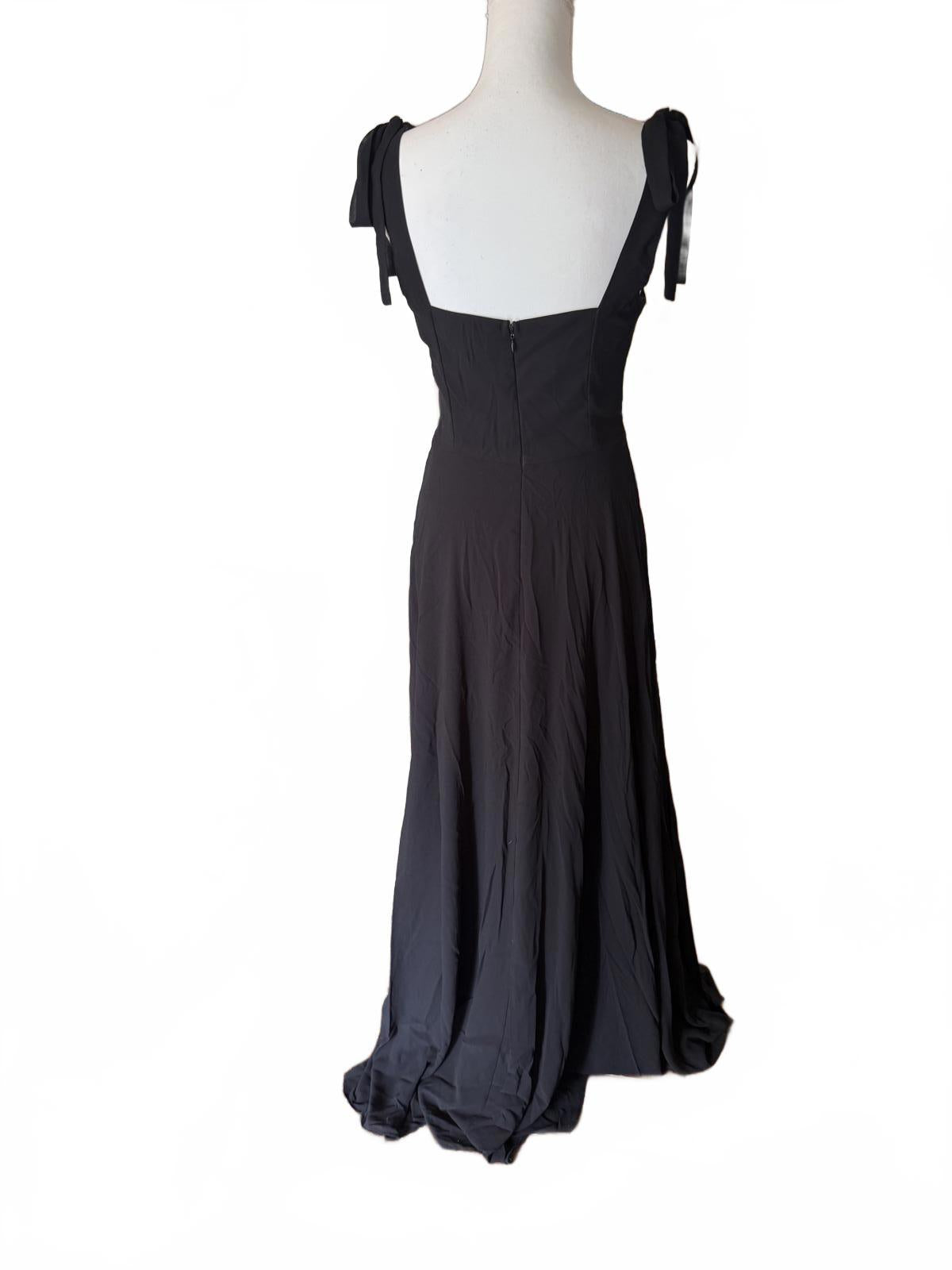 New Lulus Black Formal Dress with Tie Shoulder Straps, Size Small