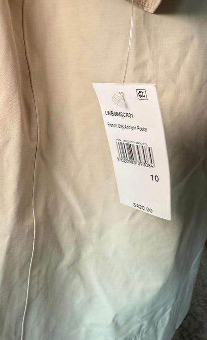 New Barbour Women's Beige Trench Coat with Belt, Size 10