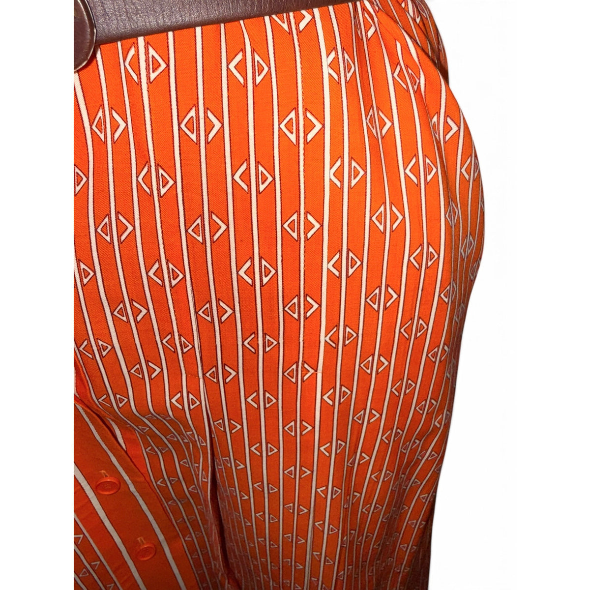 Miss Dior Orange and White Monogram Belted Shirt Dress, Size 11