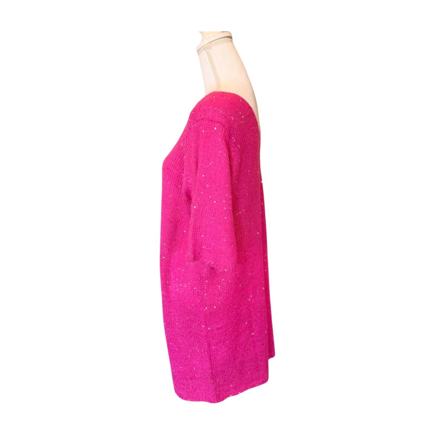 New Vero Moda Hot Pink Sequin Knit Dress/Top, size XL