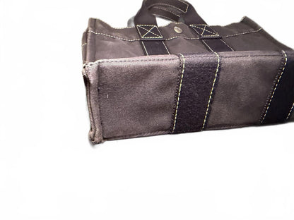 Hermes Blue Canvas Small Tote Bag with Dual Handles