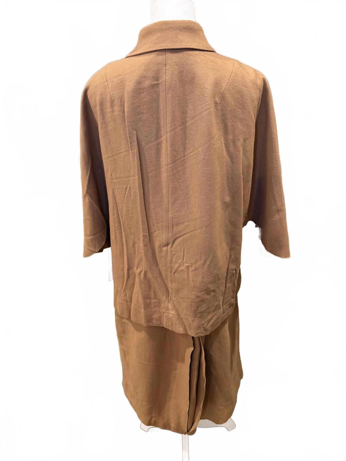 Harvé Benard Vintage Two-Piece Set Brown Jacket and Skirt, Size 14/16 NWT
