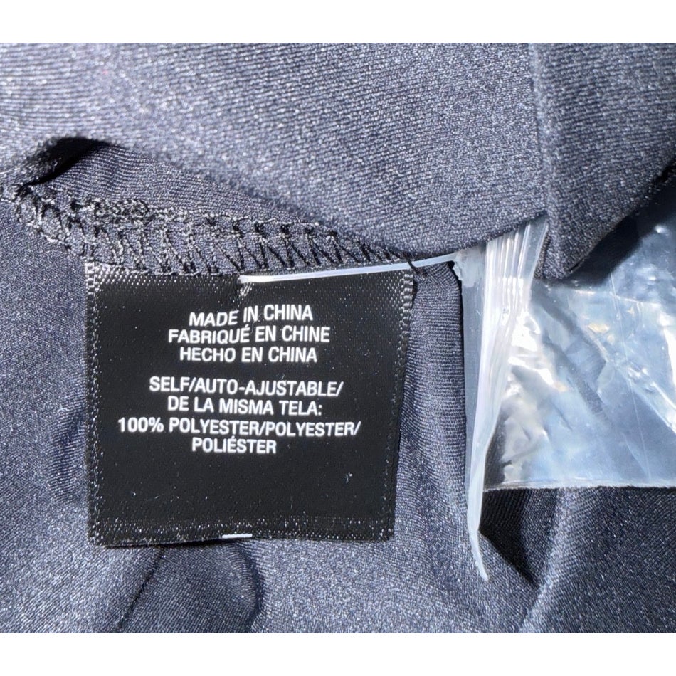 Favorite Daughter fabric label listing 100% polyester and Made in China.
