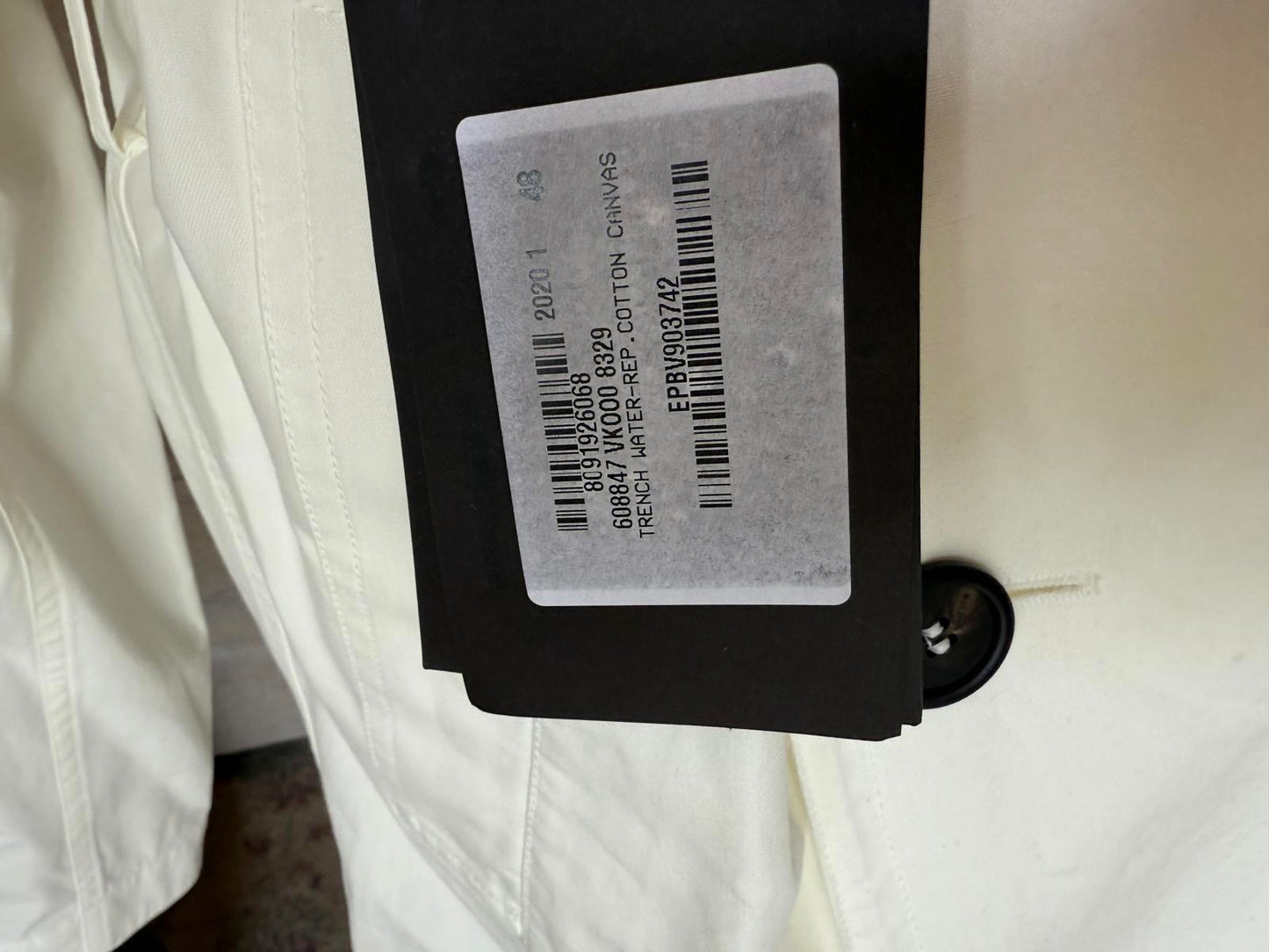 New Bottega Veneta Women's White Trench Coat with Belt and Double-Breasted Buttons, size IT 48