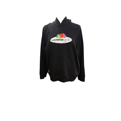 Fruit Of The Loom Homme Girls Black Hoodie Sweatshirt L 100% Cotton