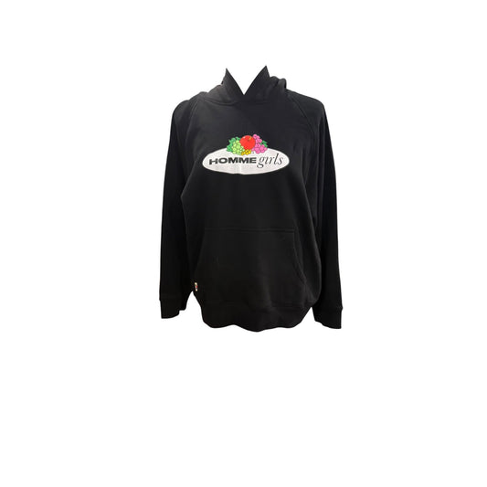 Fruit Of The Loom Homme Girls Black Hoodie Sweatshirt L 100% Cotton