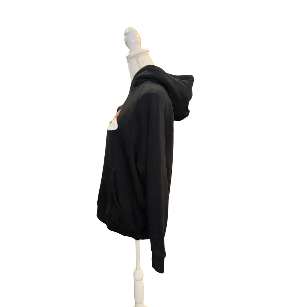 Fruit Of The Loom Homme Girls Black Hoodie Sweatshirt L 100% Cotton