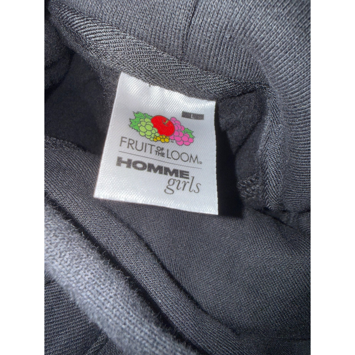 Fruit Of The Loom Homme Girls Black Hoodie Sweatshirt L 100% Cotton