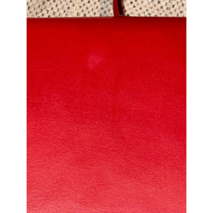 Celine Red Leather Vintage Briefcase With Gold Hardware with COA