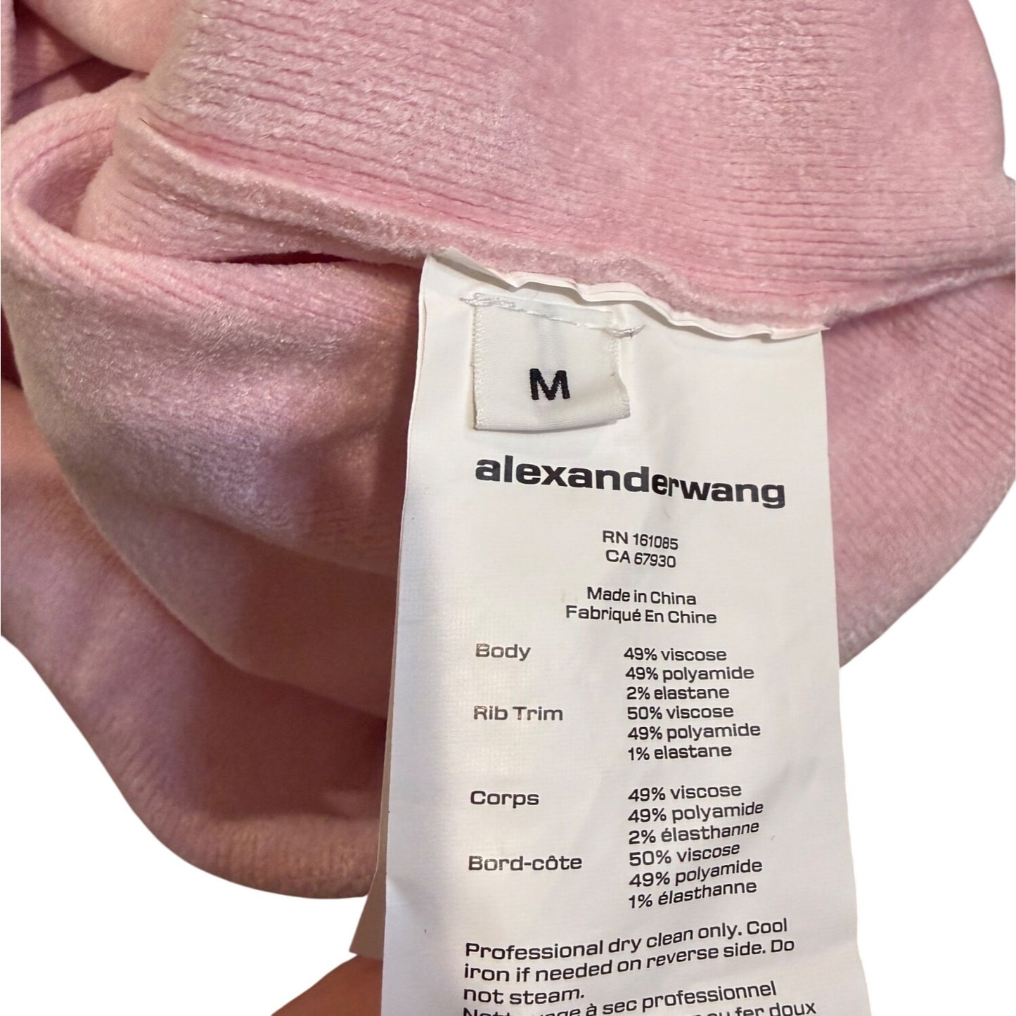 Alexanderwang. T Cropped Pink Hoodie Medium NWT