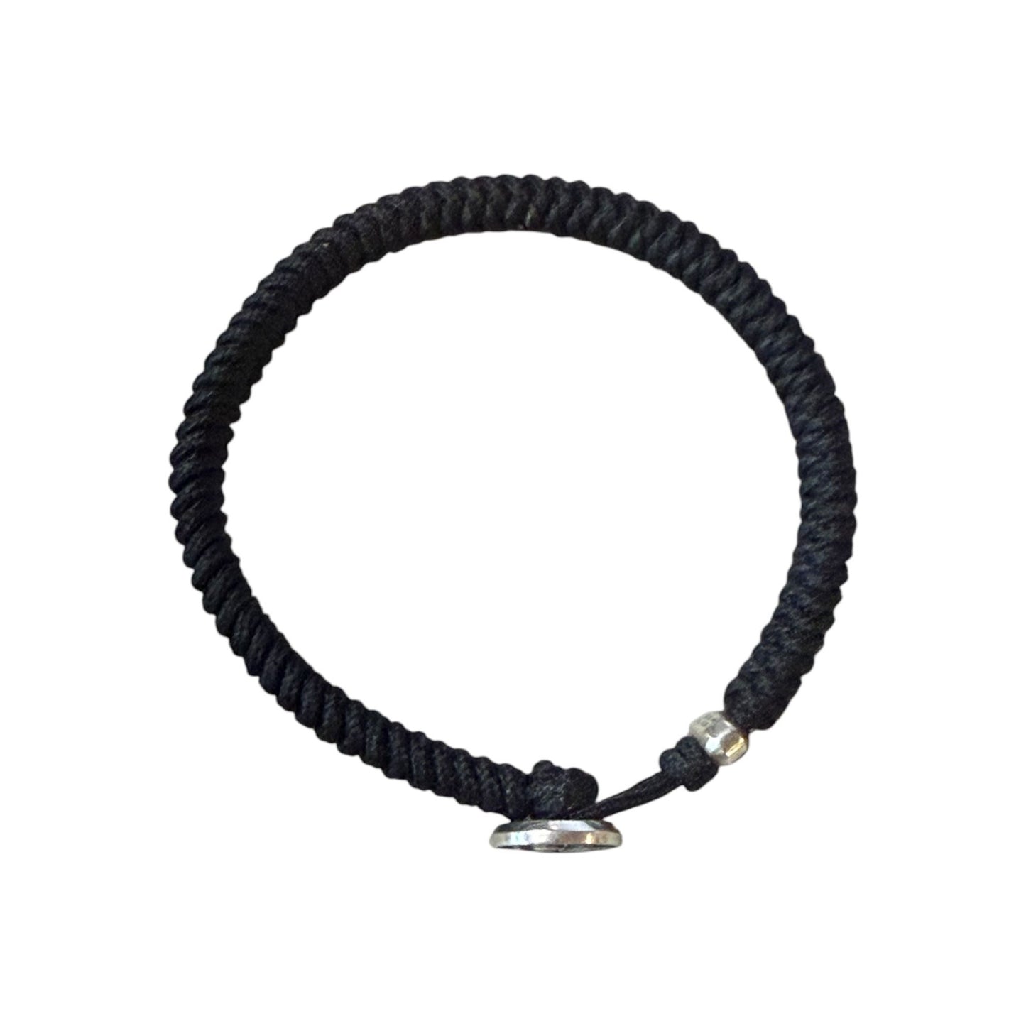 David Yurman Men's Sterling Cross Black Woven Bracelet