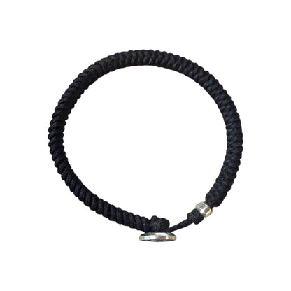 David Yurman Men's Sterling Cross Black Woven Bracelet