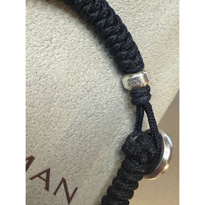 David Yurman Men's Sterling Cross Black Woven Bracelet