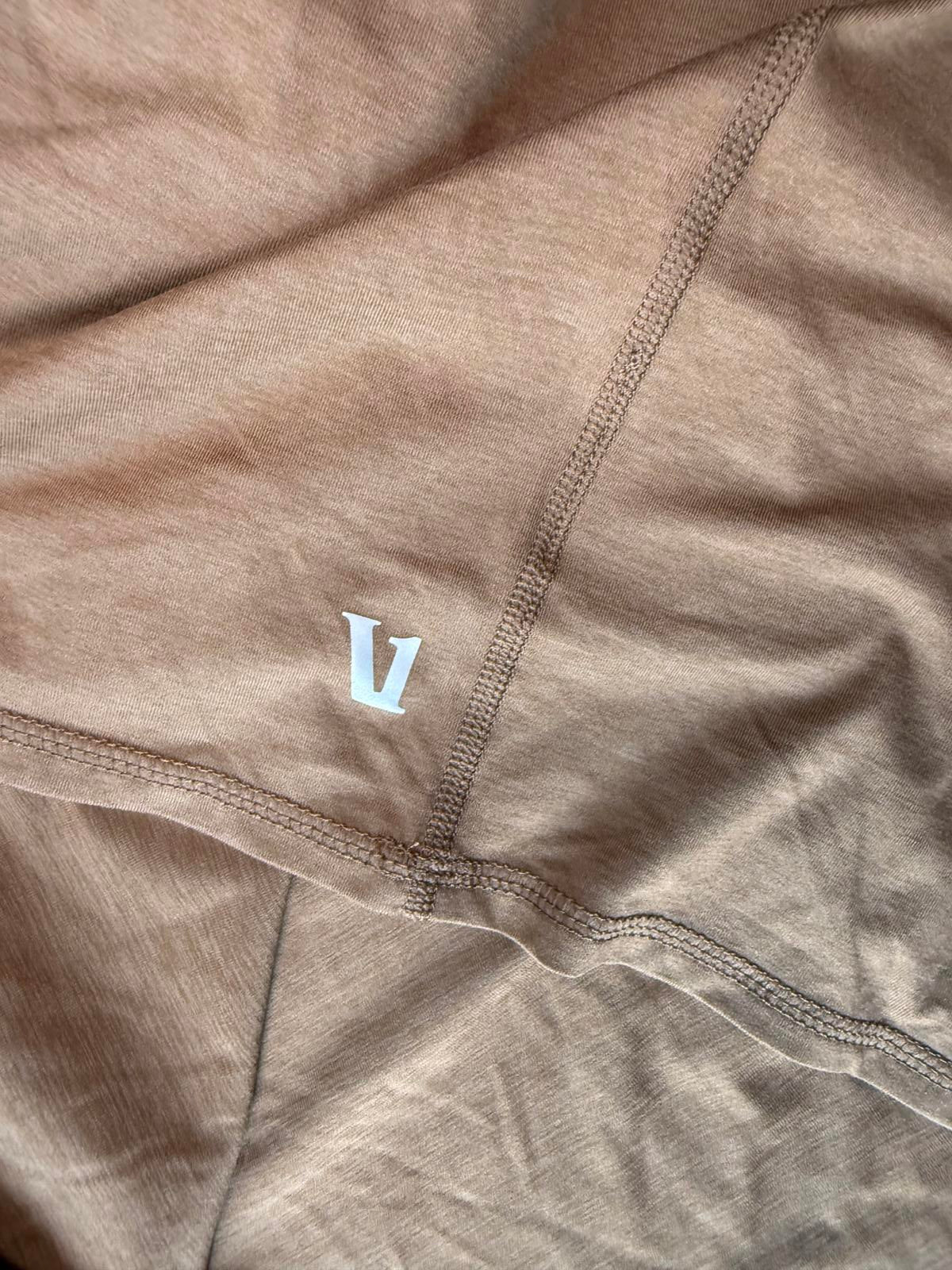 Vuori Mens Brown Long Sleeve Quarter Zip Top, Medium