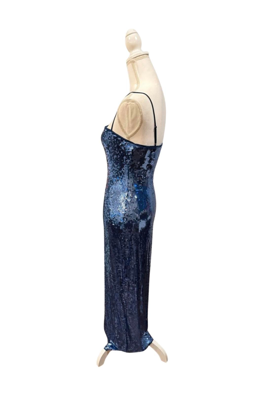 Reformation Navy Sequin Gown, Size M