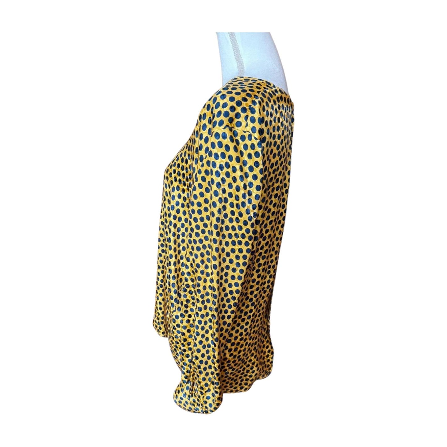 Vintage Valentino Miss V 100% Silk Polka Dot Blouse, Size 10 (44)