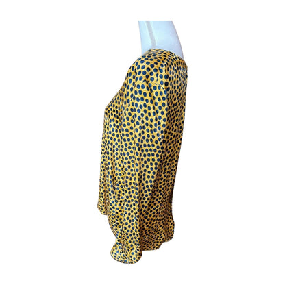 Vintage Valentino Miss V 100% Silk Polka Dot Blouse, Size 10 (44)