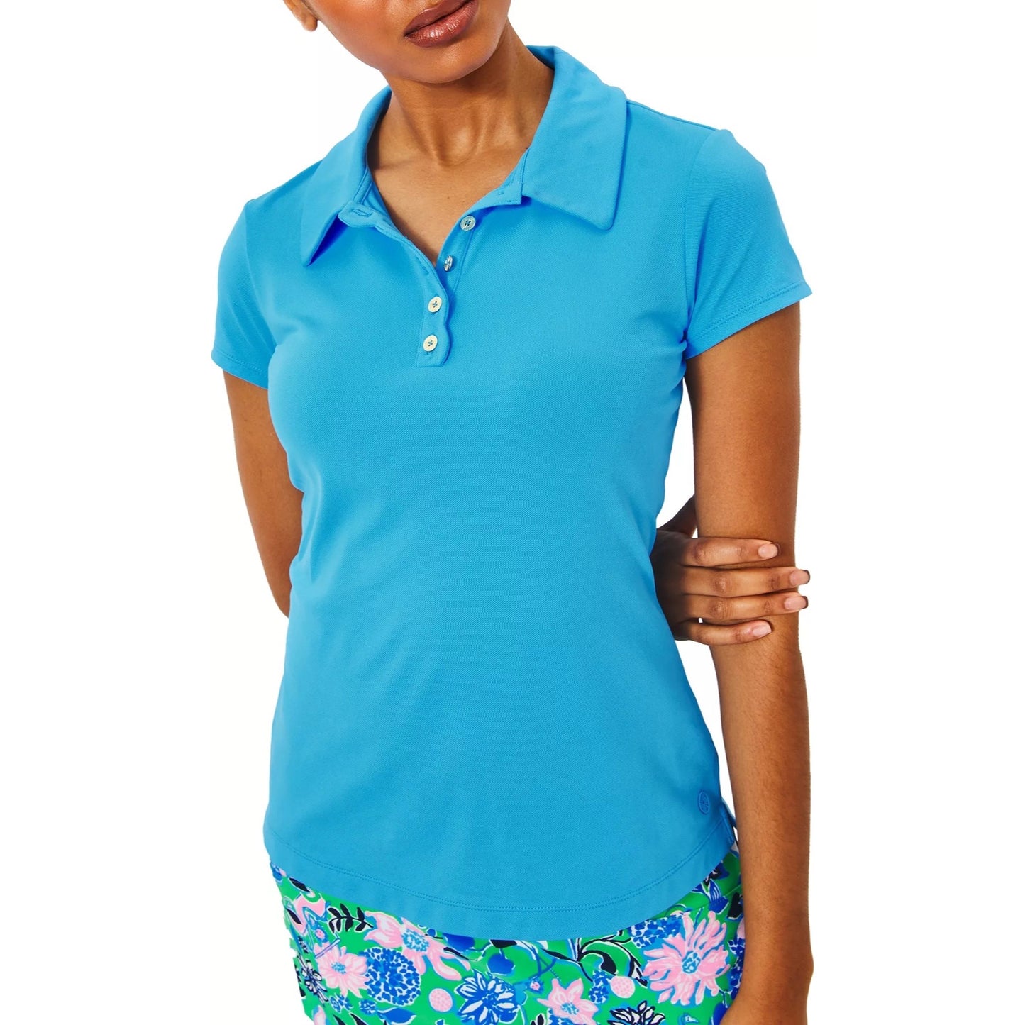 Lilly Pulitzer Frida Scalloped Polo Shirt, XS NWT