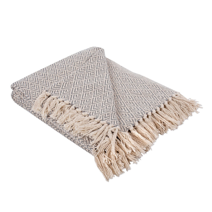 50"x60" Diamond Throw Blanket Light Gray - Design Imports