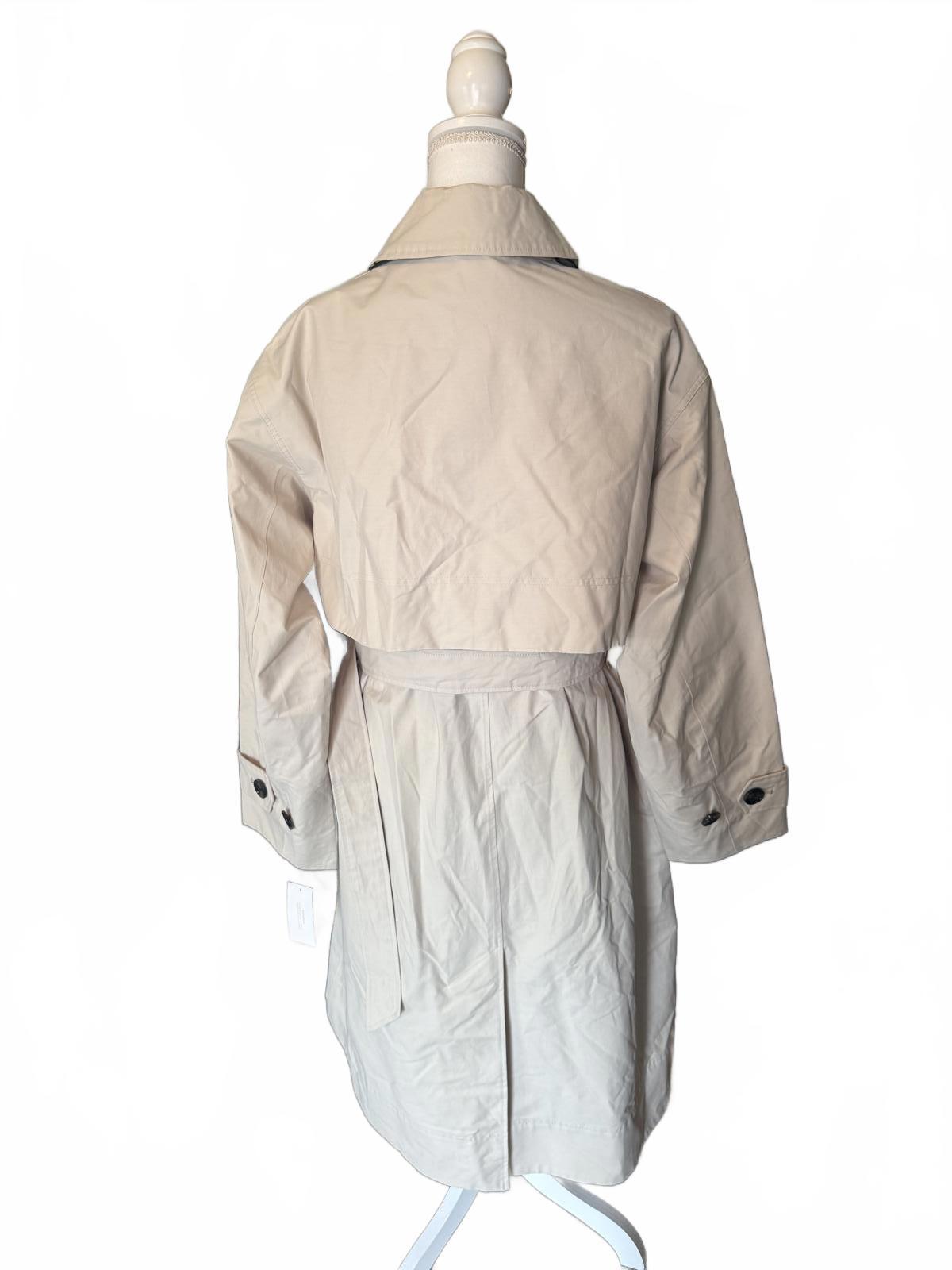 New Barbour Women's Beige Trench Coat with Belt, Size 10