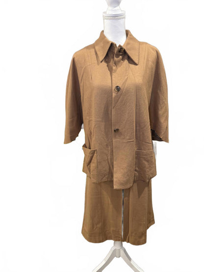 Harvé Benard Vintage Two-Piece Set Brown Jacket and Skirt, Size 14/16 NWT