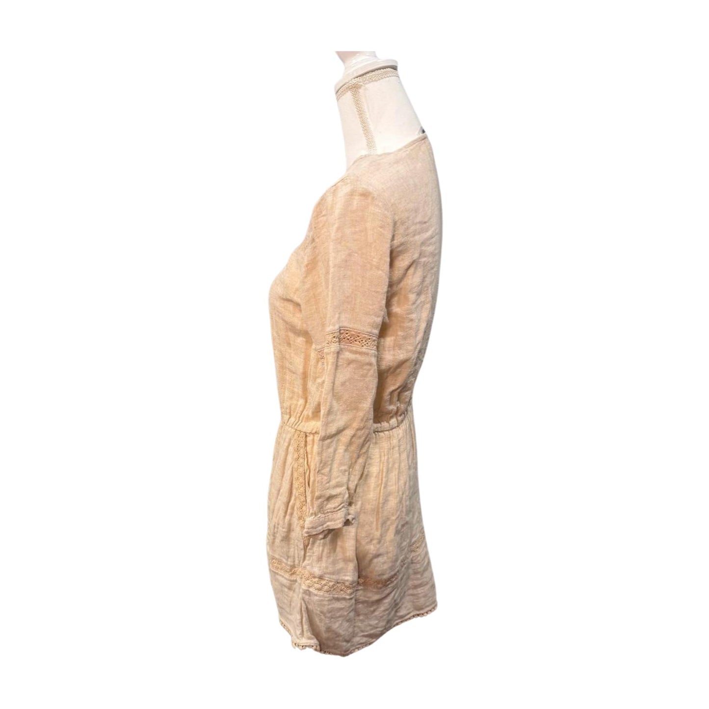 ANINE BING Cotton–Linen Peasant Tunic Dress – Size Small