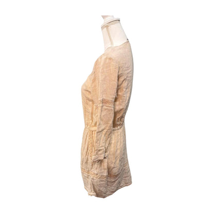 ANINE BING Cotton–Linen Peasant Tunic Dress – Size Small