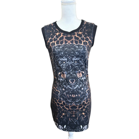 Philipp Plein Couture Leopard Skull Print Sleeveless Dress, Small