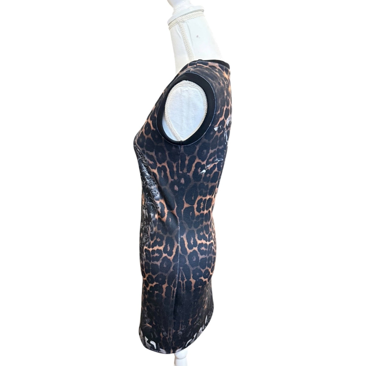 Philipp Plein Couture Leopard Skull Print Sleeveless Dress, Small
