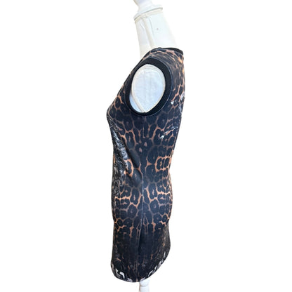 Philipp Plein Couture Leopard Skull Print Sleeveless Dress, Small