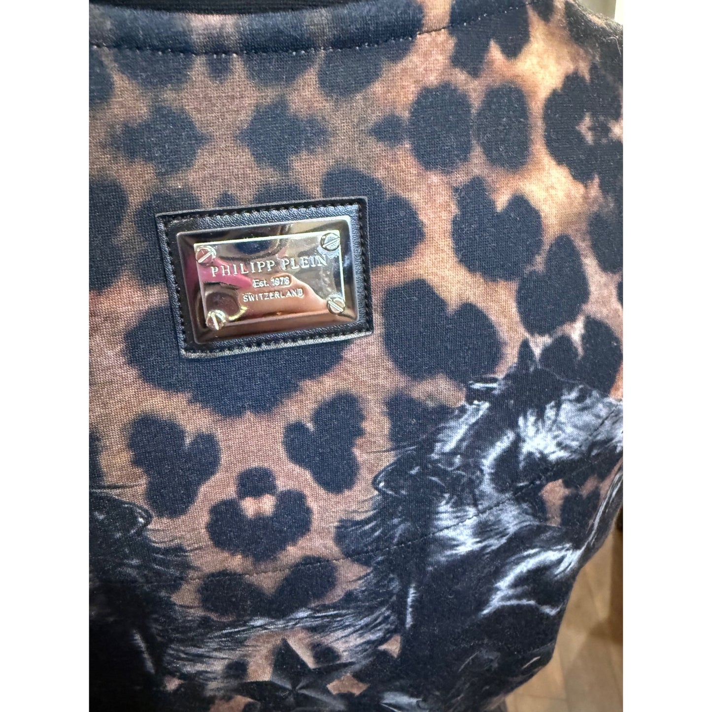 Philipp Plein Couture Leopard Skull Print Sleeveless Dress, Small