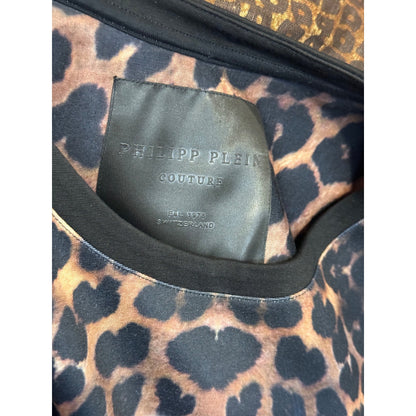 Philipp Plein Couture Leopard Skull Print Sleeveless Dress, Small
