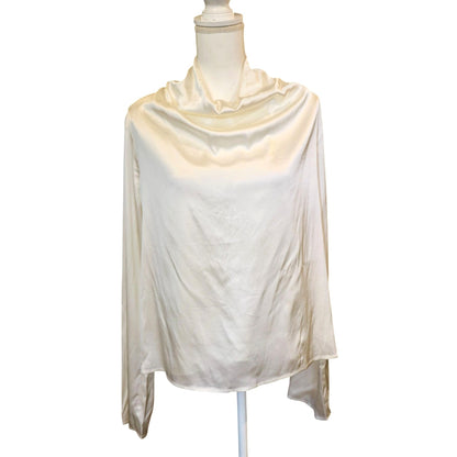 Favorite Daughter The Alice Ivory Long-Sleeve Cowl Neck Top, XL NWT