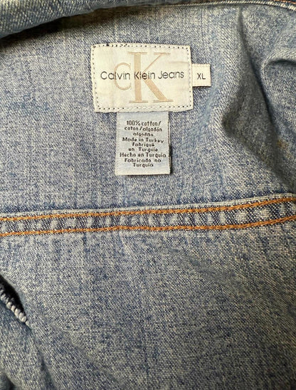Vintage 1990s Calvin Klein Faded Denim Jacket, XL