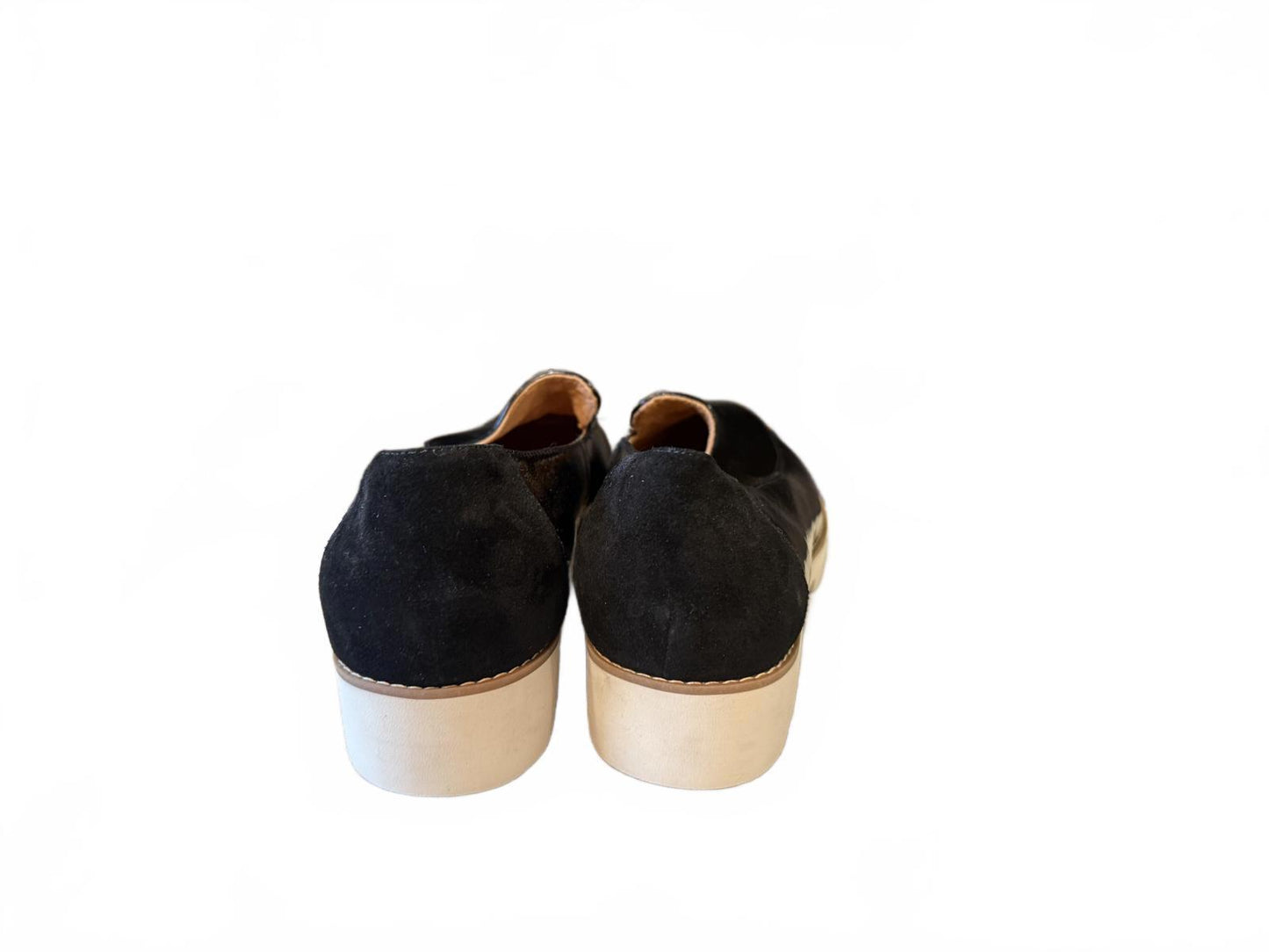 New Vionic Women's Black Patent Leather Loafers with White Sole