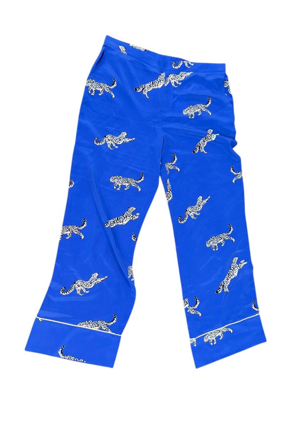 New Equipment Joselyn Pajama Pant Dazzling Blue Multi, size XL