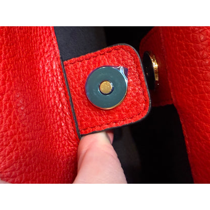 Dolce & Gabbana Greta Red Leather Top Handle Bag With Crossbody Strap