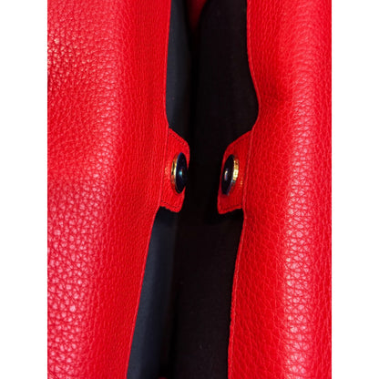 Dolce & Gabbana Greta Red Leather Top Handle Bag With Crossbody Strap