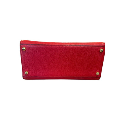Dolce & Gabbana Greta Red Leather Top Handle Bag With Crossbody Strap