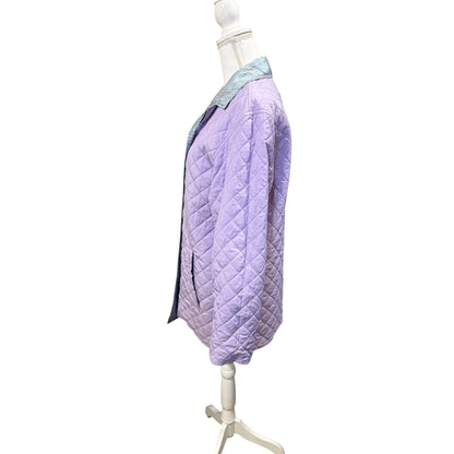 Escada Lavender Quilted Reversible Nylon/Silk Jacket Size 38/Large