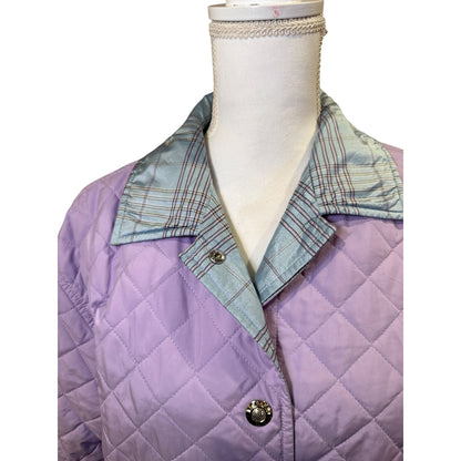 Escada Lavender Quilted Reversible Nylon/Silk Jacket Size 38/Large