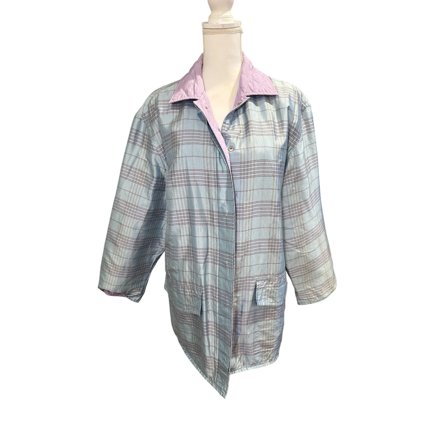 Escada Lavender Quilted Reversible Nylon/Silk Jacket Size 38/Large