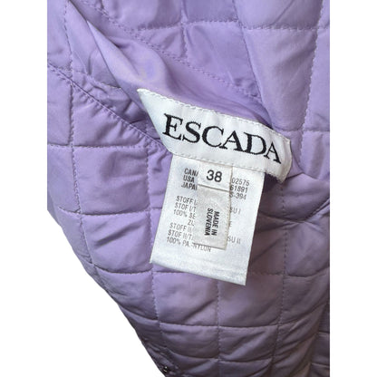 Escada Lavender Quilted Reversible Nylon/Silk Jacket Size 38/Large
