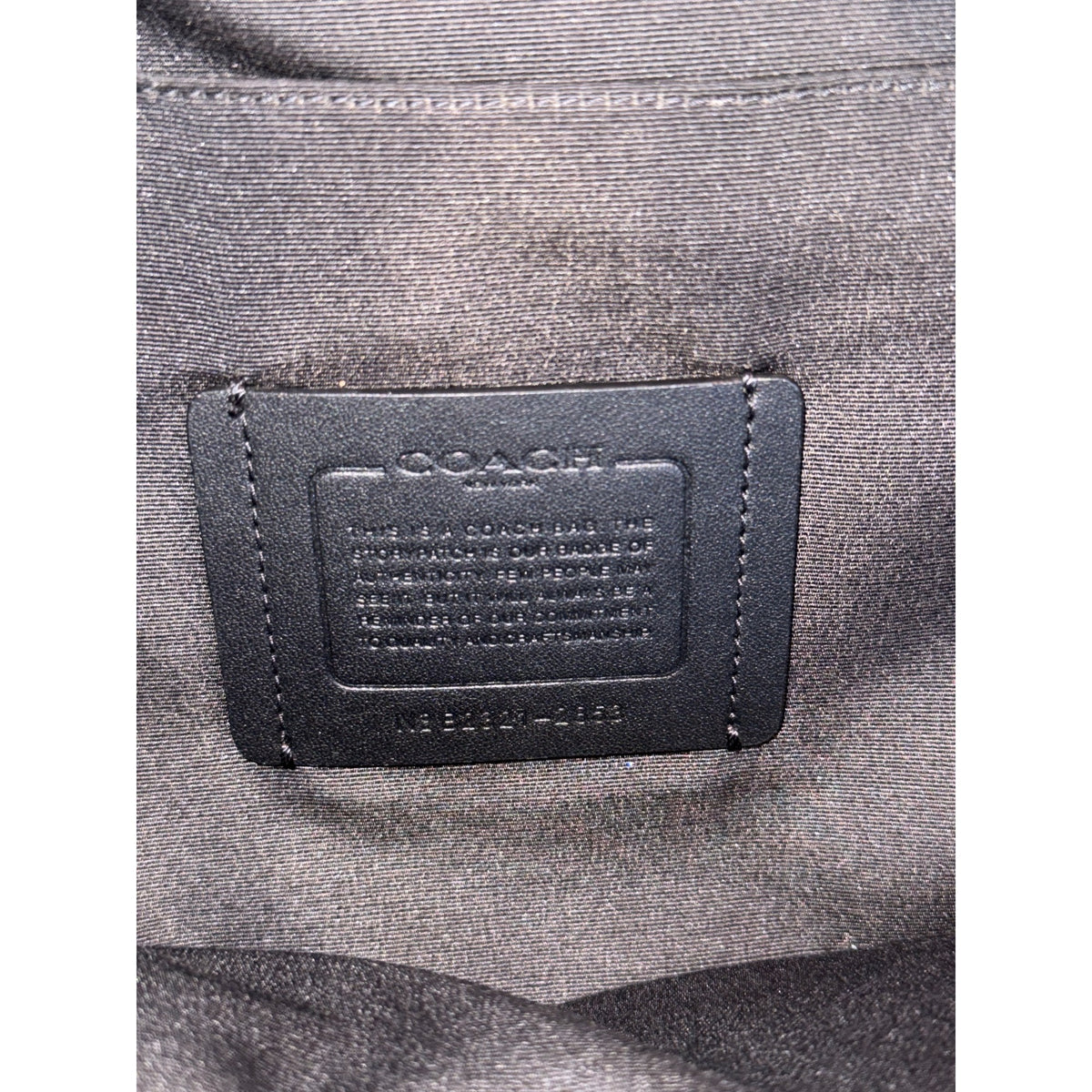 Coach Mens Black Leather Signature Canvas Sling Backpack