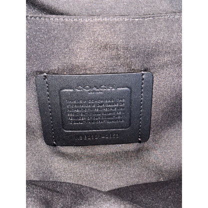 Coach Mens Black Leather Signature Canvas Sling Backpack