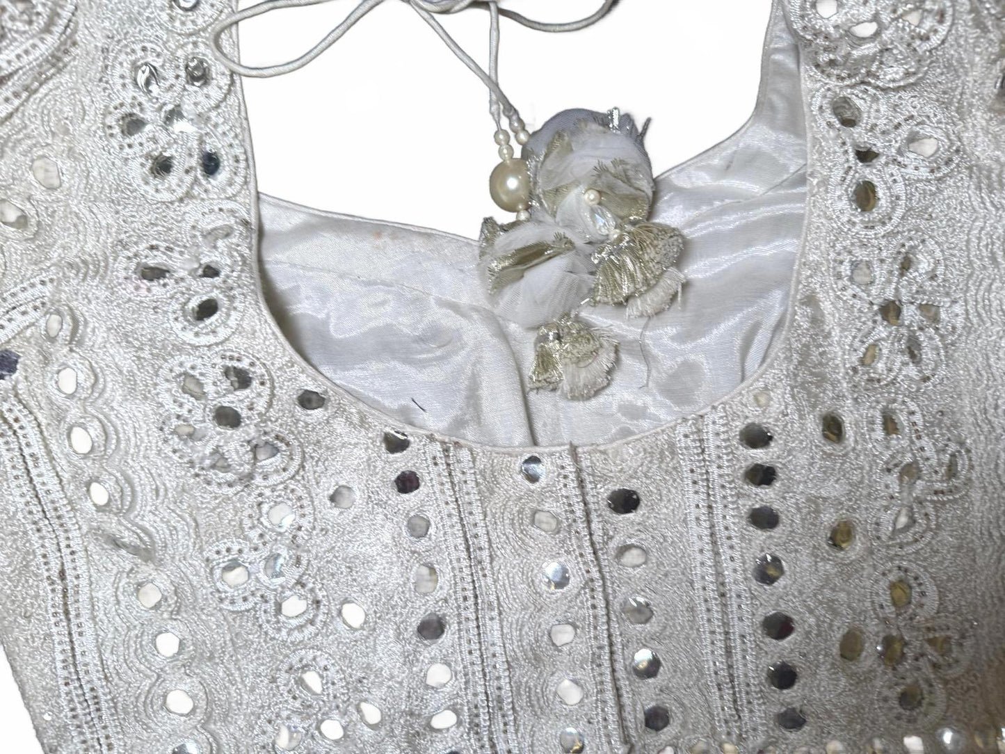 Nazila Couture Mirror Work Embroidered Choli, Size M