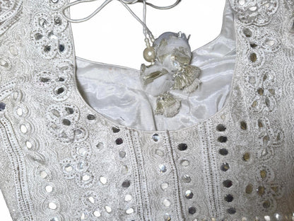 Nazila Couture Mirror Work Embroidered Choli, Size M