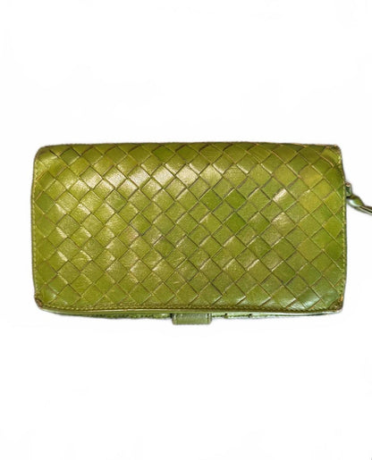 Bottega Veneta  Green Leather Women's Wallet