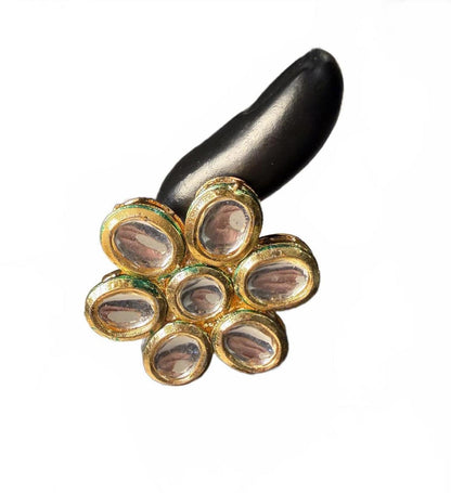 Vintage Floral Gold Tone Statement Adjustable Ring