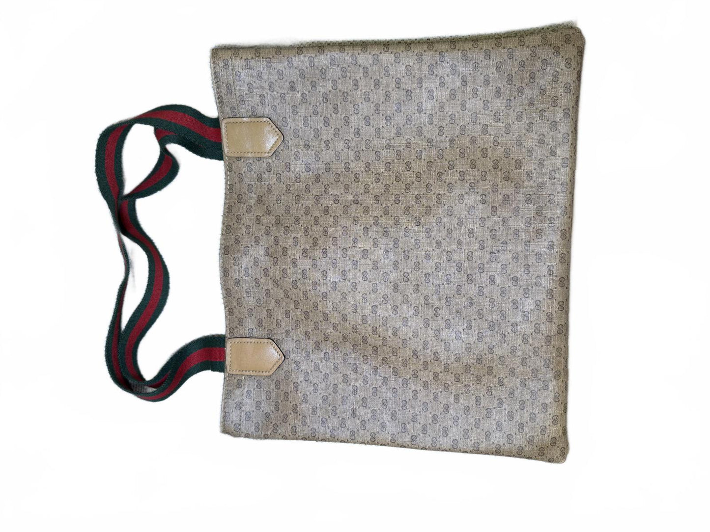 Gucci Vintage Monogram Tote Bag with Signature Web Strap